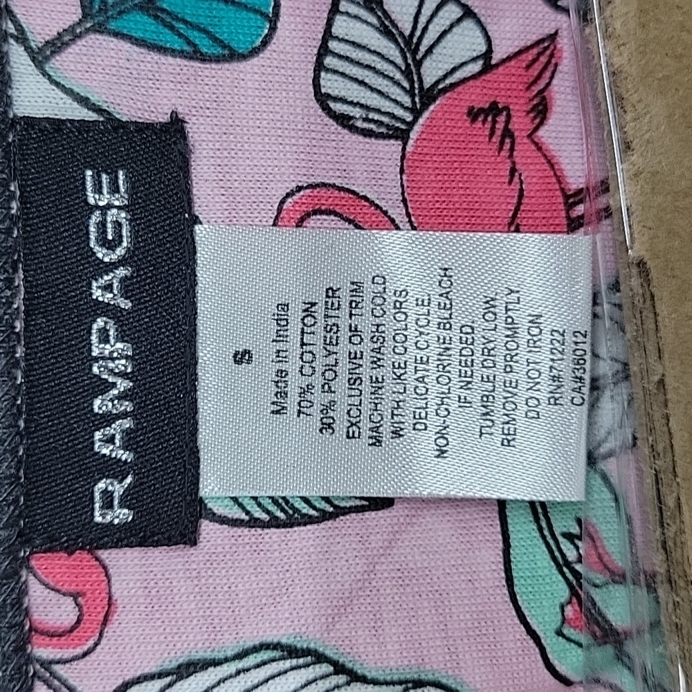 Rampage Gray Flamingo Graphic T-Shirt - Picture 2 of 4